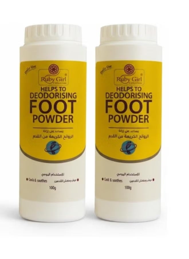 Ruby Girl Foot Odor Eliminating Powder, 100g, 2-pack